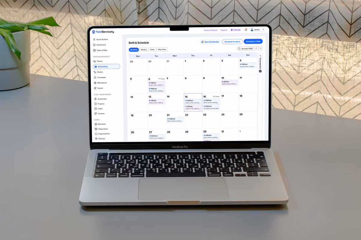 Fieldservicely product preview